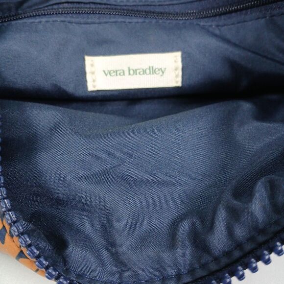 Vera Bradley Quilted Shoulder Bag Blue Orange Floral Paisley Adjustable Strap - Picture 5 of 9